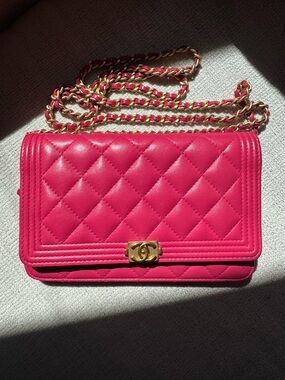 Chanel Pink lambskin WOC gold hardware